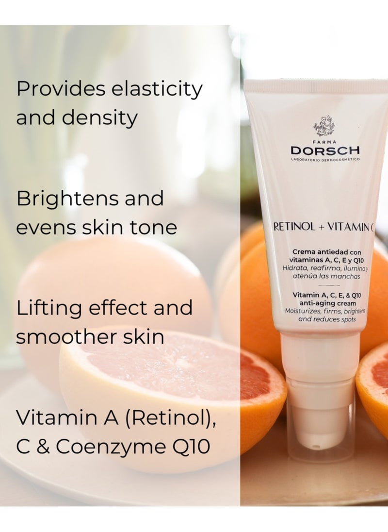 FARMA DORSCH - FARMA DORSCH Retinol + Vitamin C - Antiaging & Moisturising Cream with Antiaging Vitamins - Retinol Cream for Face - Dark circle Removal Cream, Dark Spot Remover, Anti Wrinkle Face Cream - 50ml - Image 1