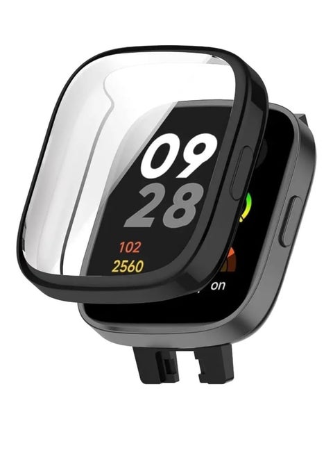 TPU Full Protective Case Cover Compatible with Redmi Watch 3 Smartwatch (Black)