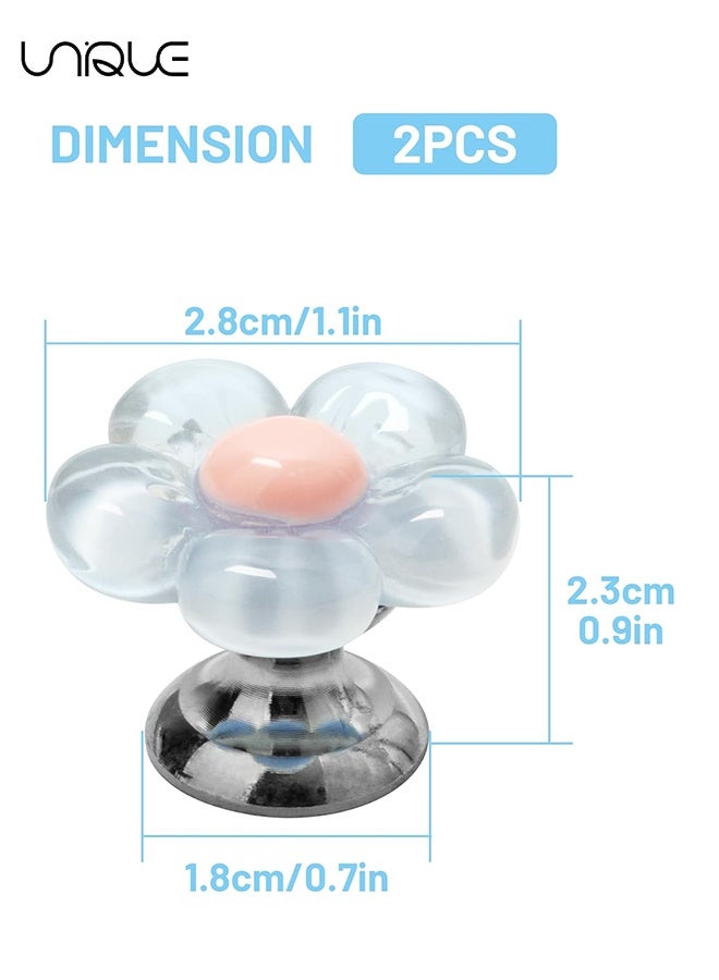 يونيك 2 قطعة زر المرحاض انتهازي لحماية الأظافر - زهرة مرحاض زر انتهازي - اكسسوارات رافع مقعد المرحاض - لغطاء المرحاض وأغطية الخزان درج مرحاض زر مساعدة ديكور الحمام (أزرق شفاف) - Image 2