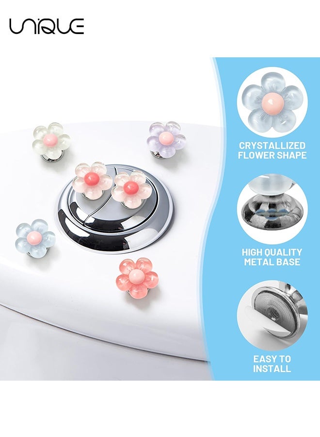 يونيك 2 قطعة زر المرحاض انتهازي لحماية الأظافر - زهرة مرحاض زر انتهازي - اكسسوارات رافع مقعد المرحاض - لغطاء المرحاض وأغطية الخزان درج مرحاض زر مساعدة ديكور الحمام (أزرق شفاف) - Image 4