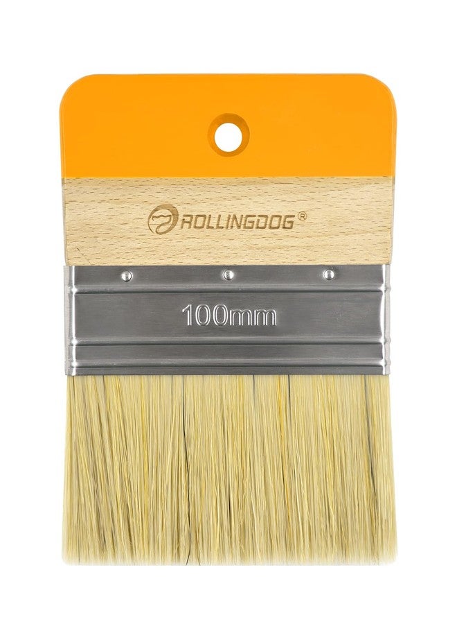 ROLLINGDOG 4" Flat Paddle Paint Brush - Decorative Brush for Walls Texture Paint and Artist Painting - Image 2