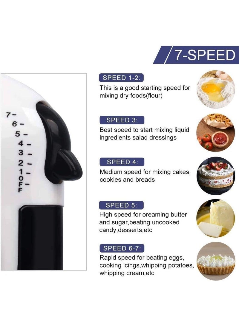 خلاط يد كهربائي Super Hand Mixer بقدرة 260 واط و7 سرعات مع مضارب وخطافات عجن من الستانلس ستيل للخبز والخفق والخلط والعجن - Image 4