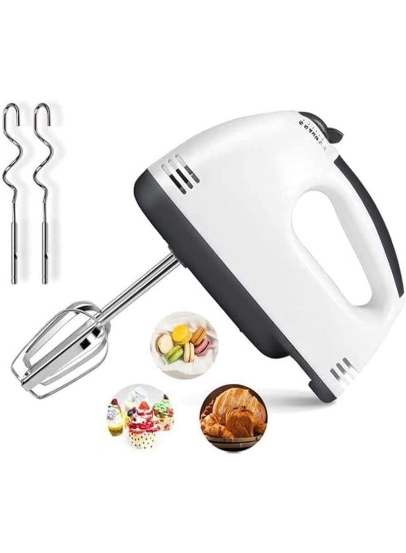 خلاط يد كهربائي Super Hand Mixer بقدرة 260 واط و7 سرعات مع مضارب وخطافات عجن من الستانلس ستيل للخبز والخفق والخلط والعجن - Image 1