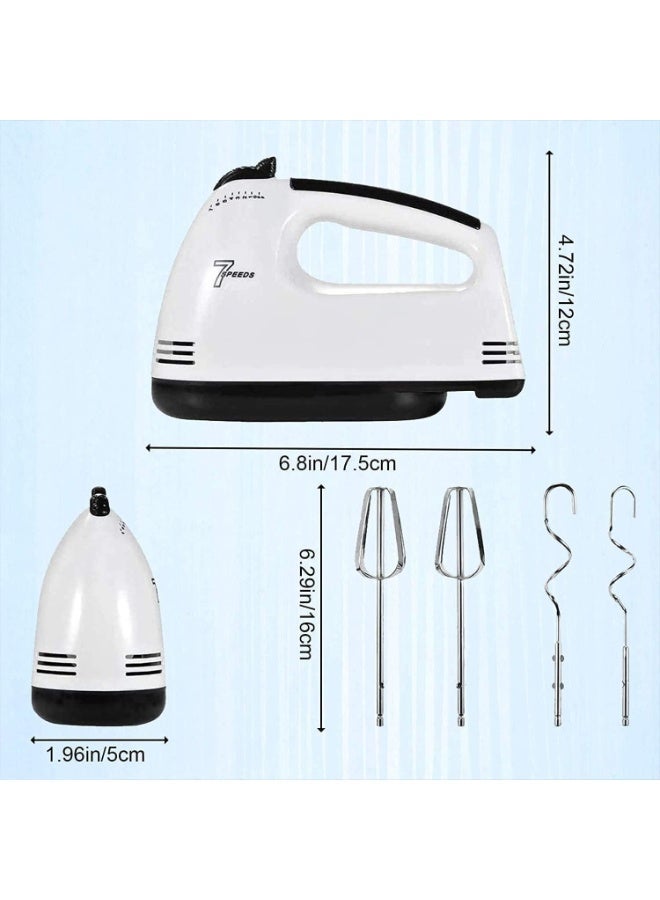 خلاط يد كهربائي Super Hand Mixer بقدرة 260 واط و7 سرعات مع مضارب وخطافات عجن من الستانلس ستيل للخبز والخفق والخلط والعجن - Image 3