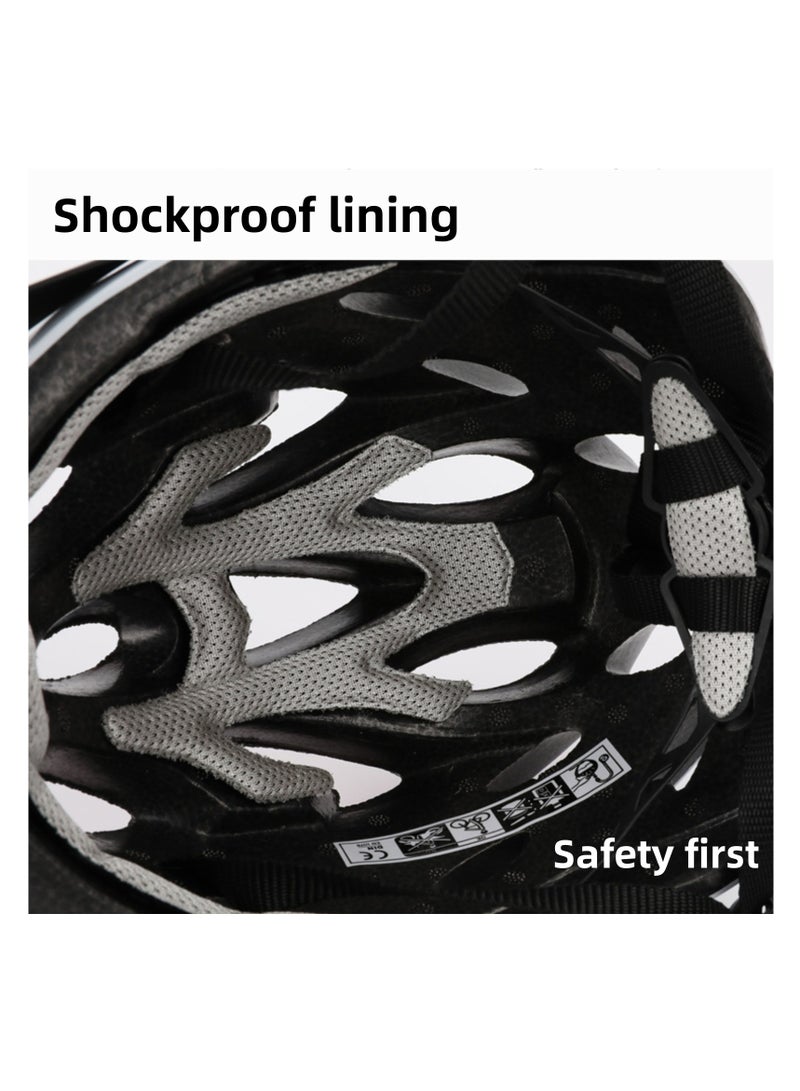 NOVOLAN NOVOLAN All-Purpose Bike Helmets Bicycle Helmet Cycling Helmet Lightweight Riding Bicycle Ultra-Portable Road Mountain Bike One-Piece 18 Ventilation Holes Male & Female Hat Adjustable Size (Black)  - Image 2