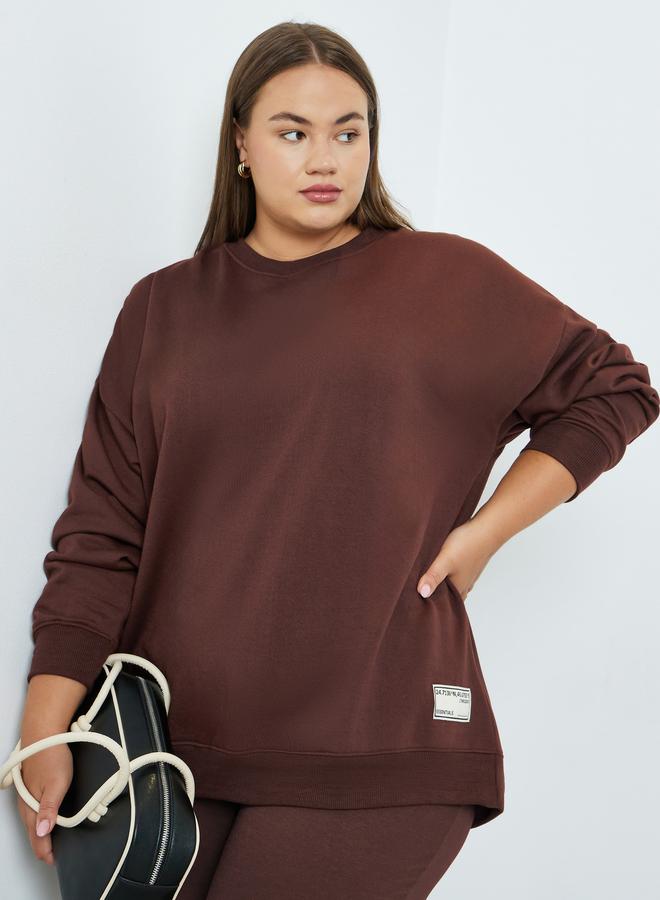 Styli Plus Size Oversized Longline Sweatshirt - Image 1