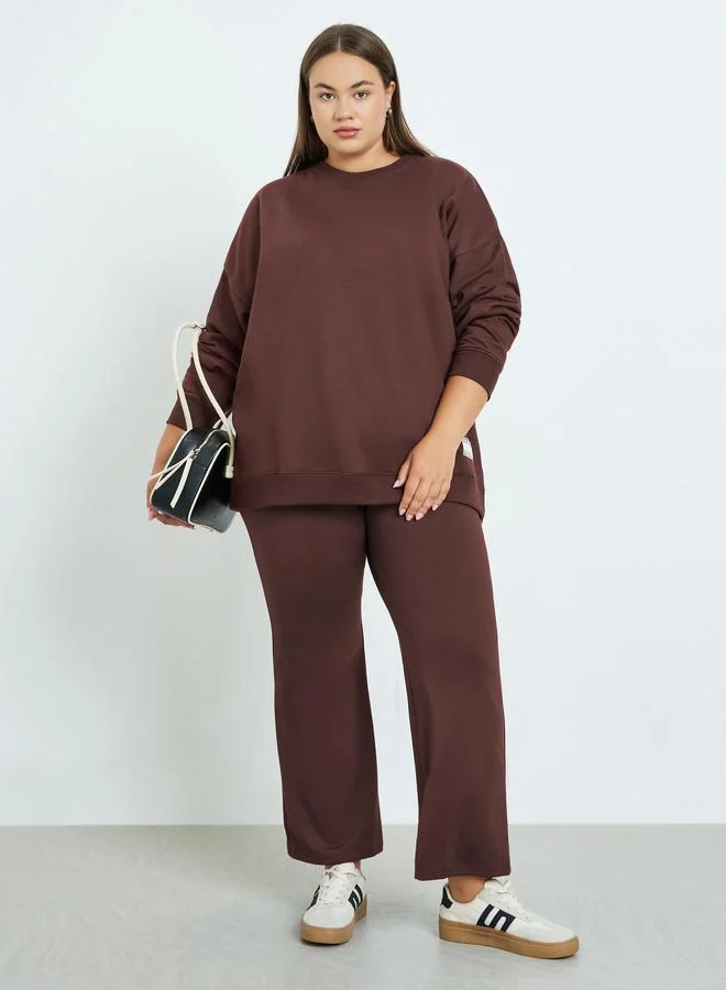 Styli Styli Plus Size Oversized Longline Sweatshirt