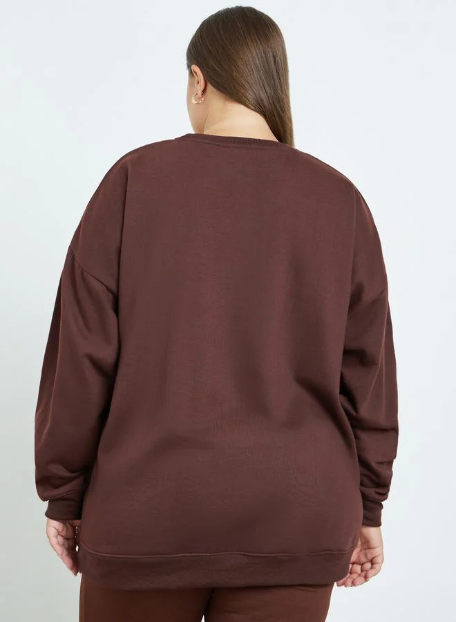 Styli  Styli Plus Size Oversized Longline Sweatshirt for Women | Best Price UAE
