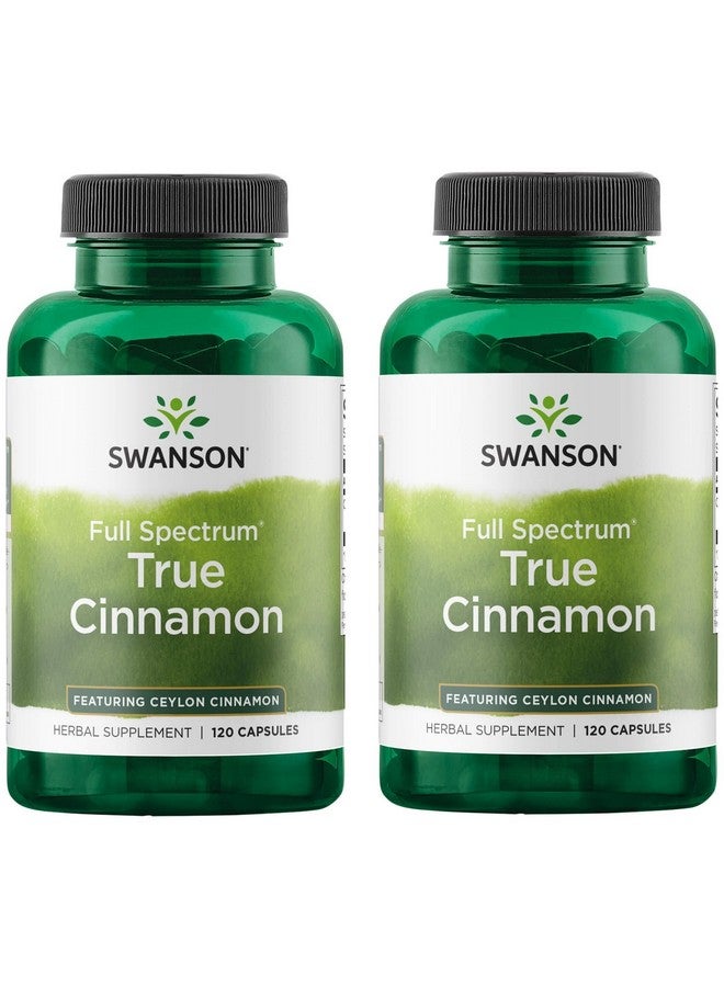 Swanson Full Spectrum True Cinnamon - Herbal Supplement - (120 Capsules, 300mg Each) 2 Pack - Image 1