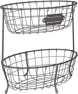 Spectrum Diversified Spectrum Diversified Vintage Living Oval Server Stacked, 2-Tier Bowls, Dining Table & Kitchen Counter Organizer, Modern - Image 1