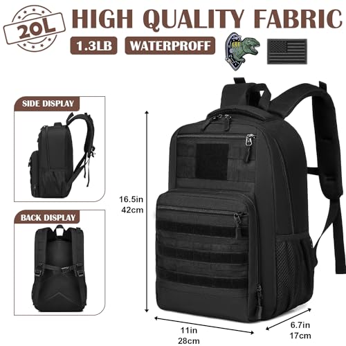 SunForMorning Kids Tactical Backpack Army Molle Bookbag Military Boys Backpack for School Outdoor Camping Black - Image 3