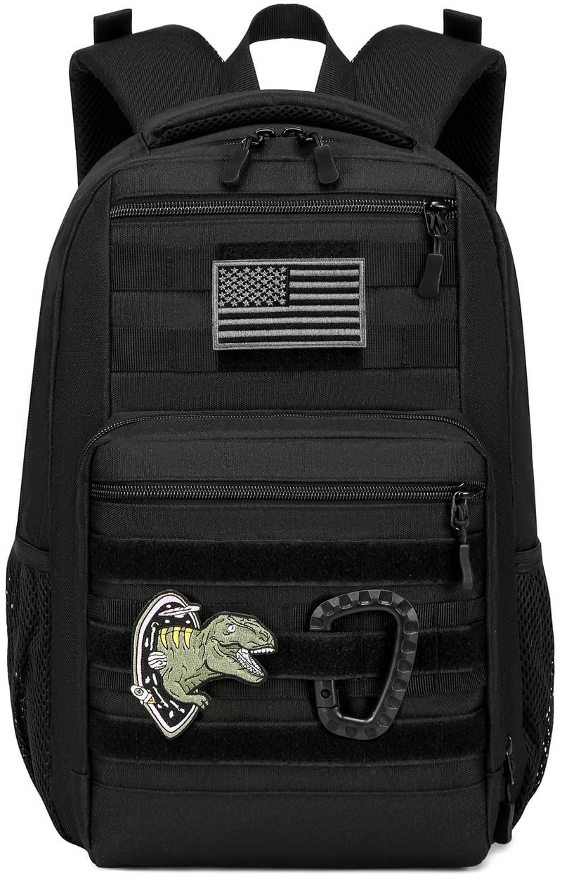 SunForMorning Kids Tactical Backpack Army Molle Bookbag Military Boys Backpack for School Outdoor Camping Black - Image 2