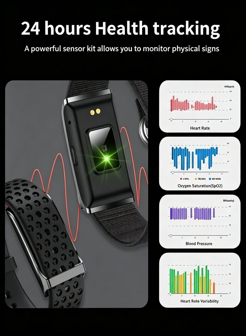 KAZA Screenless Fitness Tracker 2-Pack, 24/7 Activity and Heart Rate Monitor with Sleep Tracking and 25-Day Battery - Black - Image 4