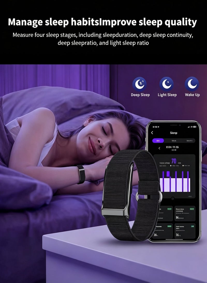 KAZA Screenless Fitness Tracker 2-Pack, 24/7 Activity and Heart Rate Monitor with Sleep Tracking and 25-Day Battery - Black - Image 5