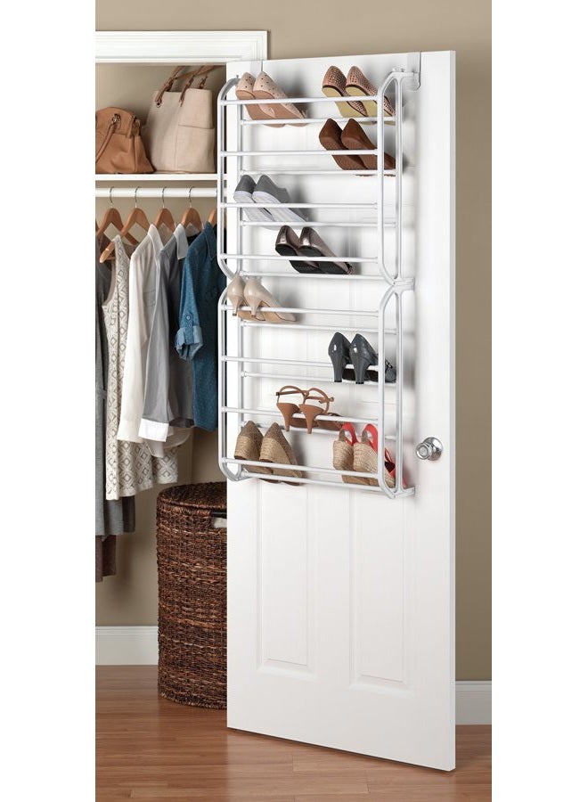 Whitmor 24 Pair Over The Door Shoe Rack-White - Image 2