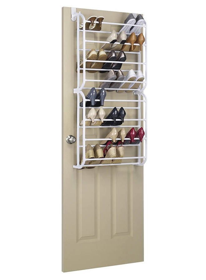 Whitmor 24 Pair Over The Door Shoe Rack-White - Image 1