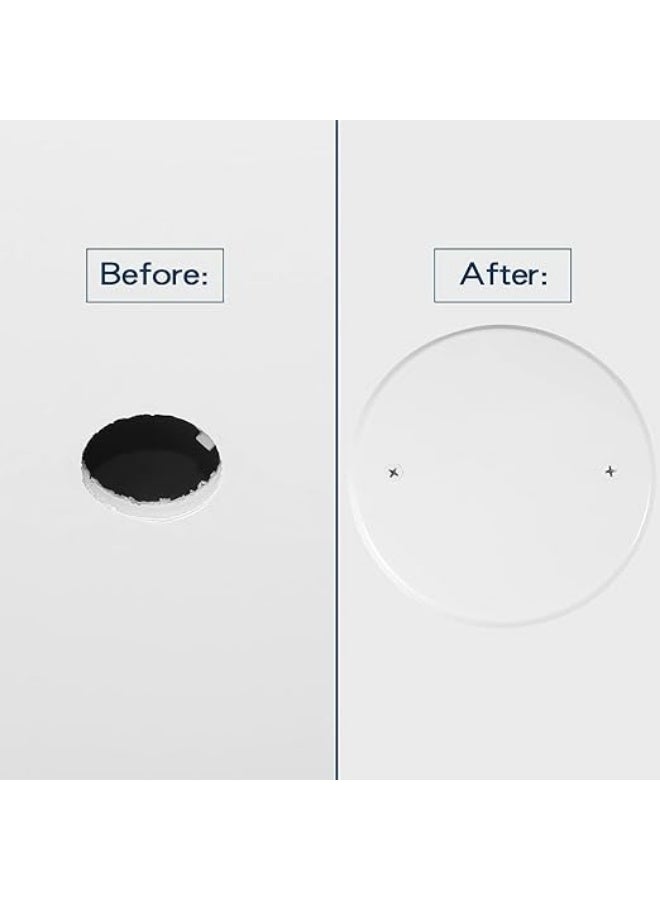 erorex 10 Pcs Ceiling Cover Plate, Metal Blank Cleanout Cover with Center, 4.3 Inch Ceiling Plate For Outlet And Wall Light Hole, With Hole Spacing 2.5 Inch, White - Image 2