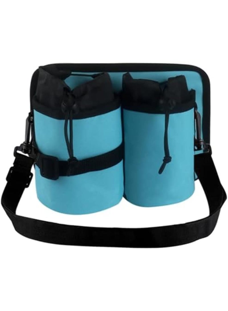 Barakah Travel Cup Holder for Suitcase - Adjustable Drink Sleeve Fits Roll-On Luggage Handles, Holds Coffee Cups & Water Bottles, Hands-Free Carry-On Accessory (Lake Blue) - Image 1