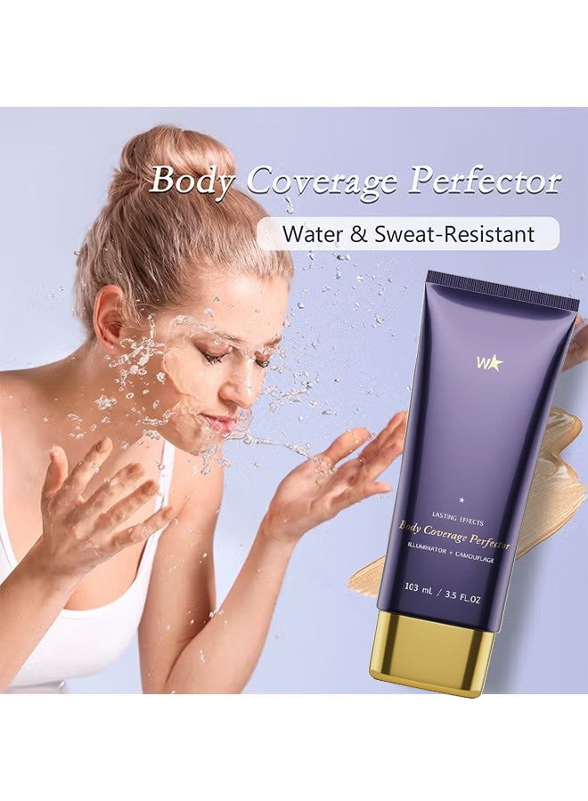 W Body Coverage Perfector, Waterproof Leg And Body Makeup, Tattoo Cover Up Makeup, Long-Lasting, Lightweight, 103ML (Natural Radiance) - Image 5