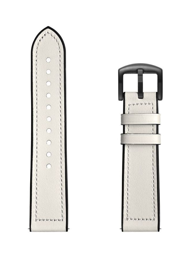 NIBEMINENT Replacement Leather Band For Smartwatch White - Image 3