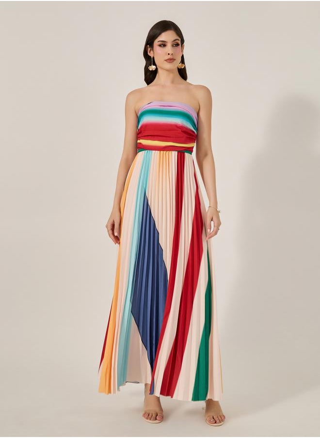 Styli Striped Pleated Dress  - Image 2