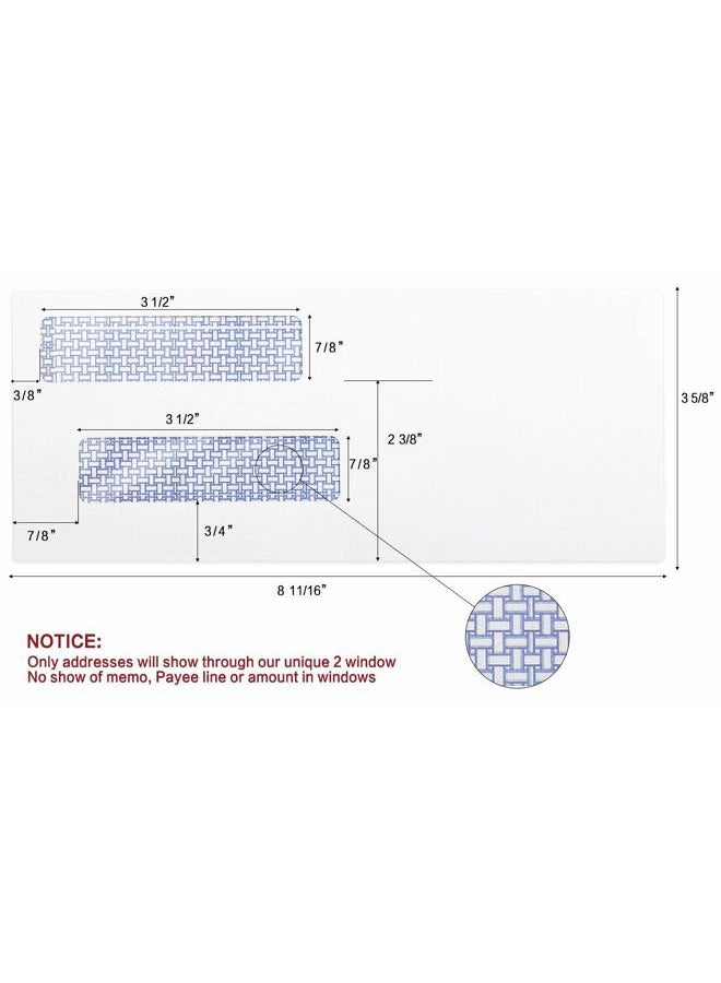 HERKKA #8 Double Window Security Check Envelopes, No.8 Double Window Bussiness Envelopes Designed for QuickBooks Checks - Computer Printed Checks - 3 5/8 X 8 11/16 (NOT for INVOICES) - 24 LB - 500 Count - Image 4