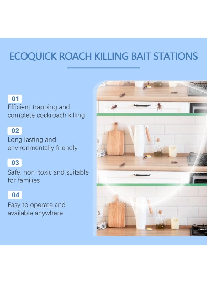 JUE FISH Cockroach Bait Stations, 8-Piece Gel Trap with Powerful Killer Action, Non-Toxic & Pet Safe for Indoor Kitchen Cabinets, Long-Lasting up to 90 Days - Image 2
