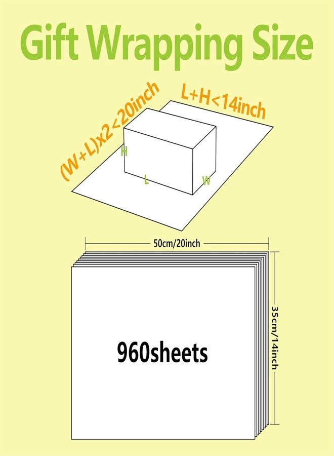 Bobobag 960 Sheets 20"X14" White Tissue Paper Bulk for Gift Bags Wrapping Packing Moving,Weddings Birthday Showers Arts Craft Party Favor Decoration Box Filler - Image 2