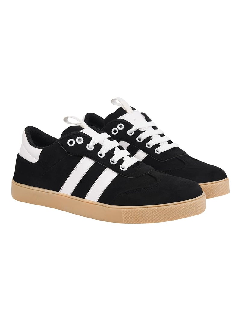 Shoetopia Women's Black Casual Sneakers || Stylish Lace-Up Sports Shoes with Comfortable Sole || Lightweight Daily Footwear Walking & Running Shoes EU36 - Image 5