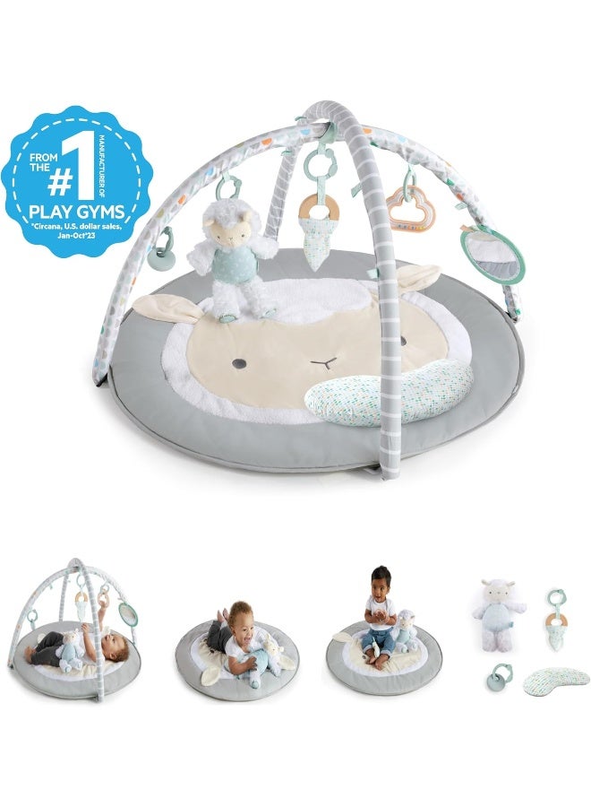 Ingenuity Sheppyâ€™s Spot Ultra Plush Baby Activity Gym & Tummy Time Mat, Newborn and up - Corrie - Image 3