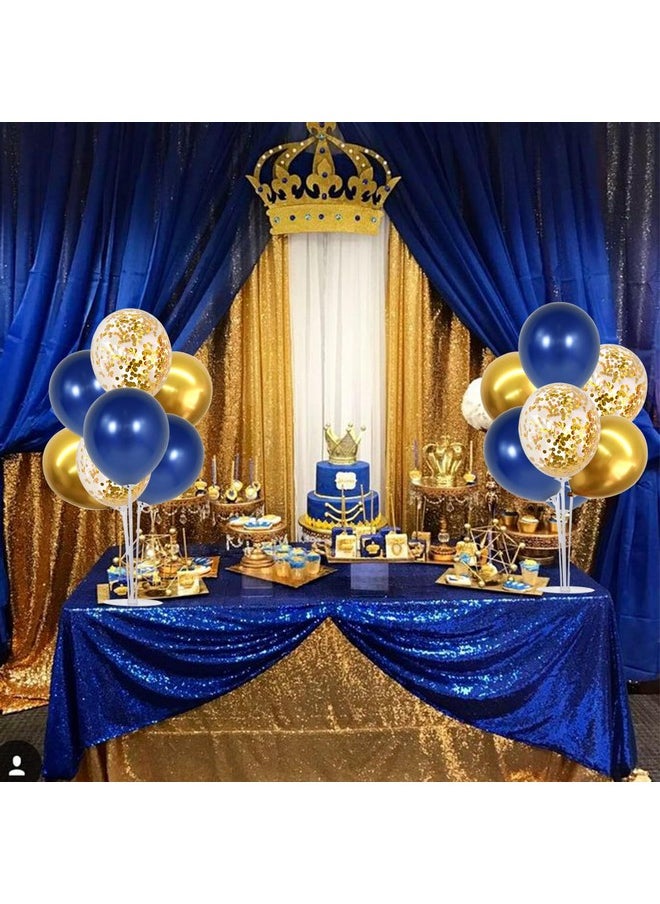 TONIFUL - 4 Set Navy Blue Gold Balloon Centerpieces For Table,Balloons Stand Kit For Graduation Decorations Class Of 2024 Party Decorations,New Year,Anniversary - Image 1