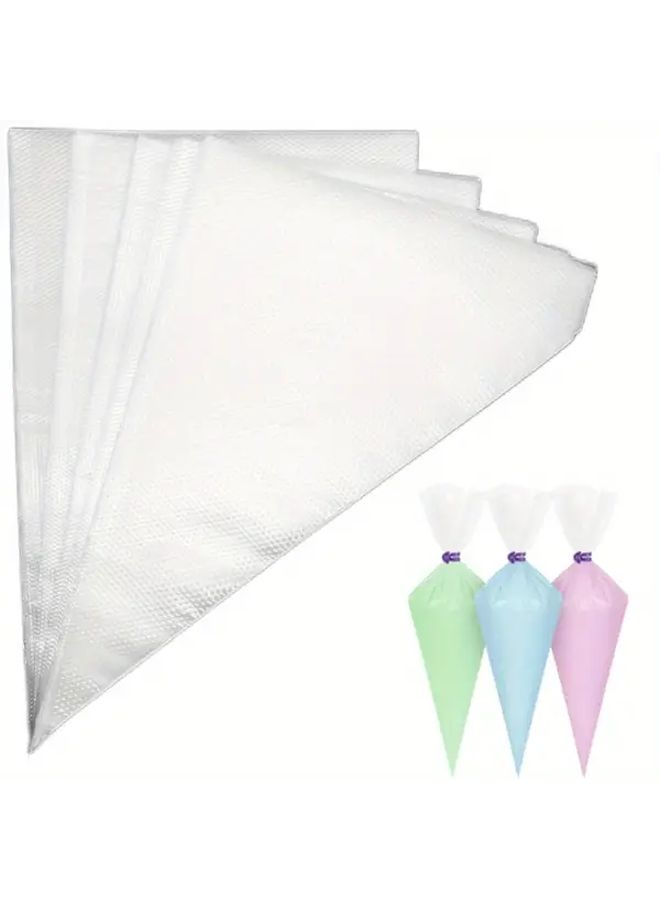100 Pack Transparent Heavy Duty Leakproof Anti Slip Decorating Bags For Professional Baking - Image 1