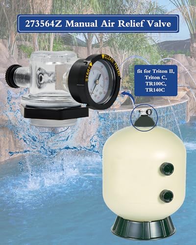 eosorssa Pentair Manual Air Relief Valve Fit for Triton II Triton C TR100C TR140C Pool Spa Sand Filters Includes Lock Nut - Image 3