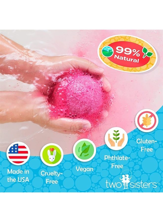 Two Sisters Bubble Bombs Unicorn Surprise Set | Bath Bombs for Kids with Toys and Jewelry Inside | 6-Pack Set in a Gift Box | Safe for Sensitive Skin | Fizzy and Bubbly Bath Balls for Boys & Girls - Image 4