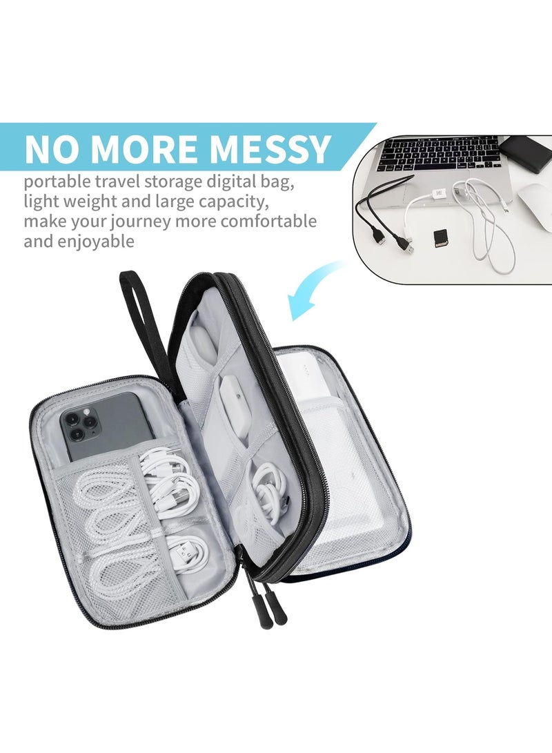 Electronics Travel Organizer,Portable Waterproof Electronic Travel Storage Bag for Small Charging Cord Storage,Charger,Small Electronics,SD Card etc,for Travel,Business - Image 2