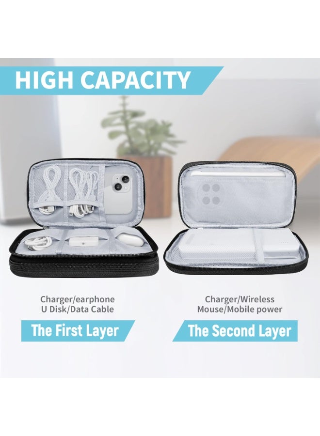 Electronics Travel Organizer,Portable Waterproof Electronic Travel Storage Bag for Small Charging Cord Storage,Charger,Small Electronics,SD Card etc,for Travel,Business - Image 4