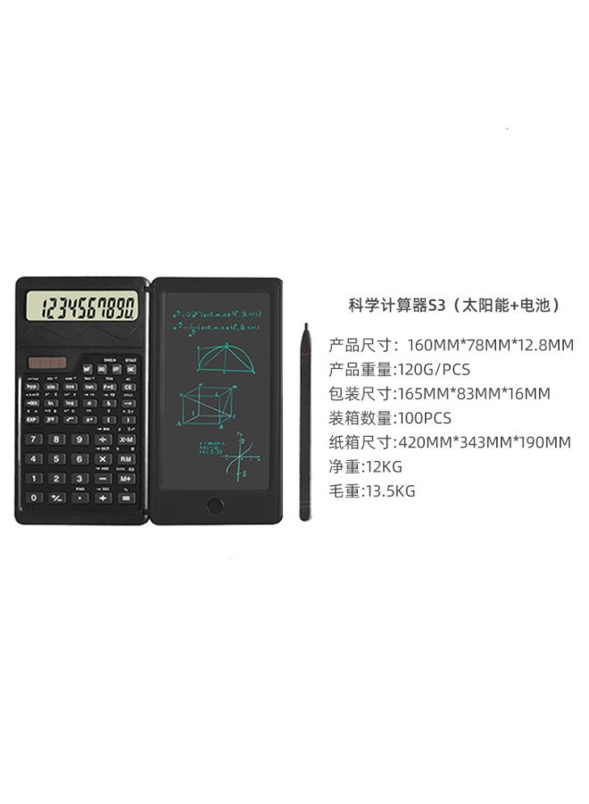 Scientific Calculator With Handwriting Tablet Multifunctional Two-in-one Solar Student Portable Mini Foldableing
