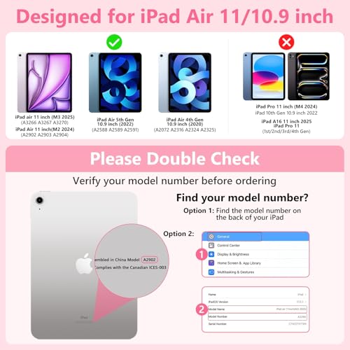 FUWANG Touch for iPad Air 11 inch & Air 5th 4th Generation Case with Keyboard - Only Support 180 Flip Backlit Keyboard with Multi-Touch Trackpad for iPad Air 11 inch M3 M2/Air 5 Air 4th Gen - Image 2