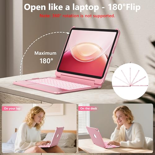 FUWANG Touch for iPad Air 11 inch & Air 5th 4th Generation Case with Keyboard - Only Support 180 Flip Backlit Keyboard with Multi-Touch Trackpad for iPad Air 11 inch M3 M2/Air 5 Air 4th Gen - Image 5