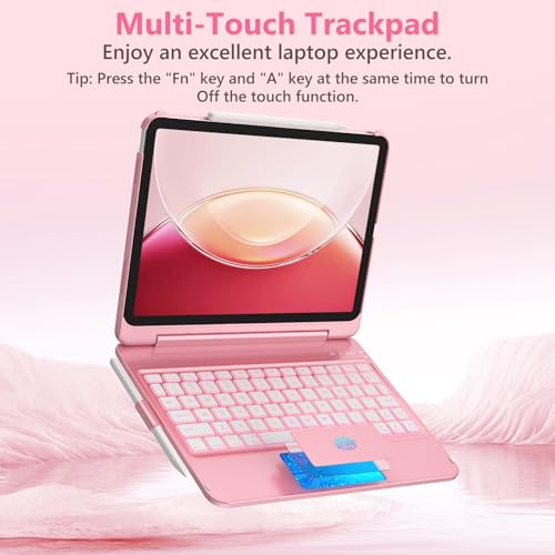 FUWANG Touch for iPad Air 11 inch & Air 5th 4th Generation Case with Keyboard - Only Support 180 Flip Backlit Keyboard with Multi-Touch Trackpad for iPad Air 11 inch M3 M2/Air 5 Air 4th Gen - Image 4
