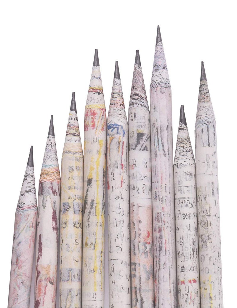 VeleSolve Recycled Newspaper Pencils Eco-Friendly For Kids School | Non-Toxic, Suitable For All Art & Craft, General Home, Office Or School Use (News Paper Pencil, 25) - Image 5
