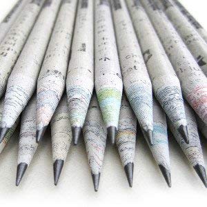VeleSolve Recycled Newspaper Pencils Eco-Friendly For Kids School | Non-Toxic, Suitable For All Art & Craft, General Home, Office Or School Use (News Paper Pencil, 25) - Image 1