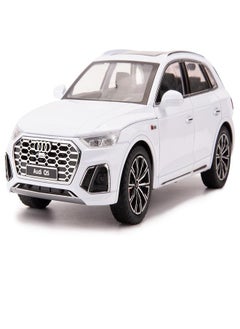die cast 1/24 Audi Q5 SUV Model Car, Zinc Alloy Pull Back Toy car with Sound and Light for Kids & Adults Gift (White)  - Image 2