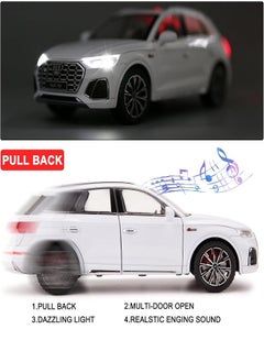 die cast 1/24 Audi Q5 SUV Model Car, Zinc Alloy Pull Back Toy car with Sound and Light for Kids & Adults Gift (White)  - Image 3