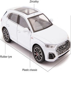 die cast 1/24 Audi Q5 SUV Model Car, Zinc Alloy Pull Back Toy car with Sound and Light for Kids & Adults Gift (White)  - Image 5