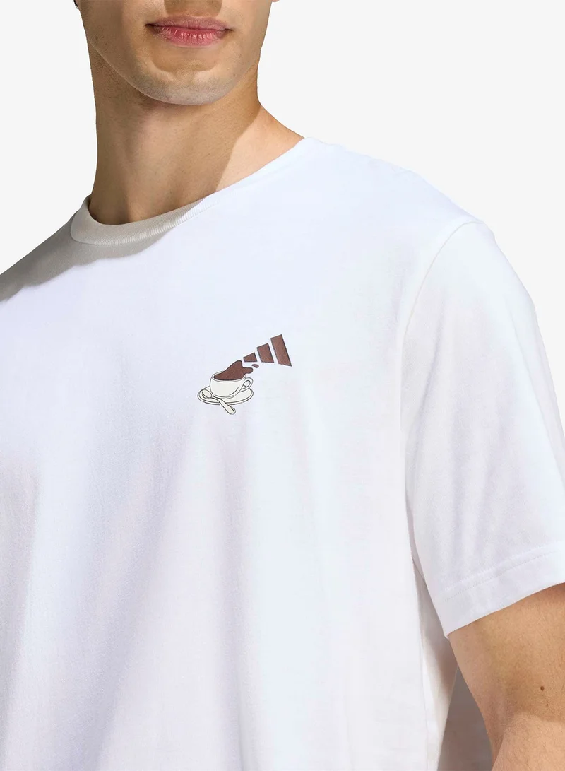 Adidas  Coffee Cafe Cheesecake Graphic T-Shirt for Men | Best Price UAE
