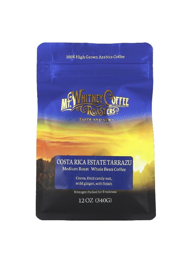 MT. WHITNEY COFFEE ROASTERS Mt. Whitney Coffee Roasters, Costa Rica Estate Tarrazu, Whole Bean Coffee, Medium Roast, 12 oz (340 g)  - Image 1