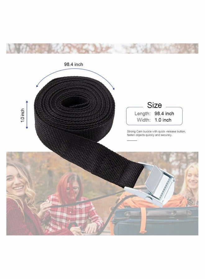 Loquat Ratchet Straps, Lashing Straps Tie Down Straps Tension Belt Adjustable Cargo Straps Heavy Duty Tensioning Belts with Quick Release Cam Bukle For Motorcycle, Car Luggage Cargo Trailer -6 Pcs - Image 1