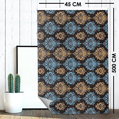 Wollzo Colorful Luxurious Black Decorative Wallpaper (45 x 500 cm) - Image 4