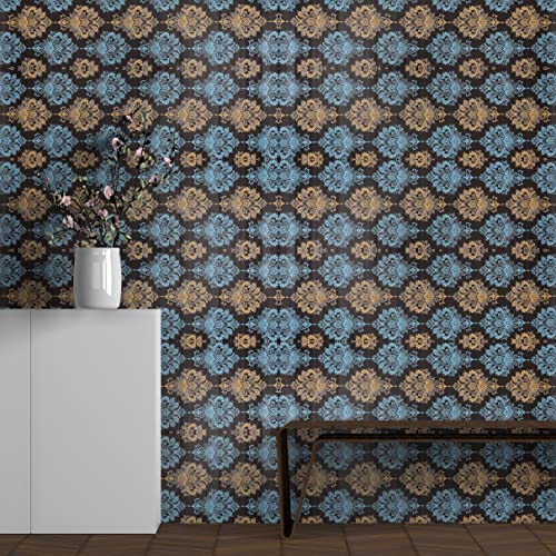 Wollzo Colorful Luxurious Black Decorative Wallpaper (45 x 500 cm) - Image 2